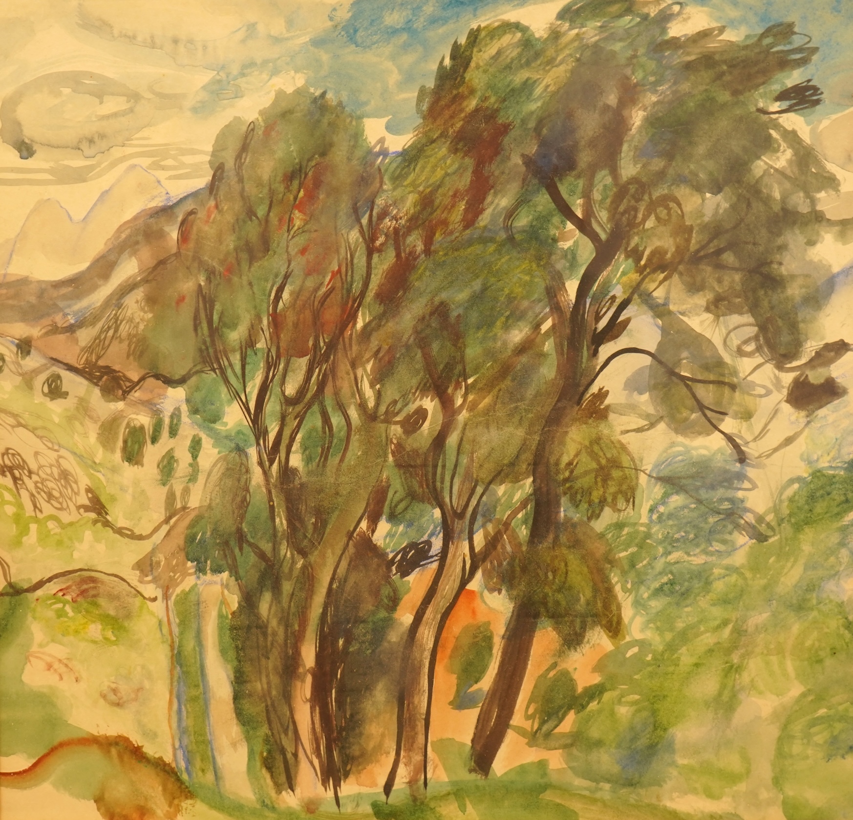 Leslie Hurry (1909-1978), Surreal study of trees, unsigned, watercolour, 34 x 35cm